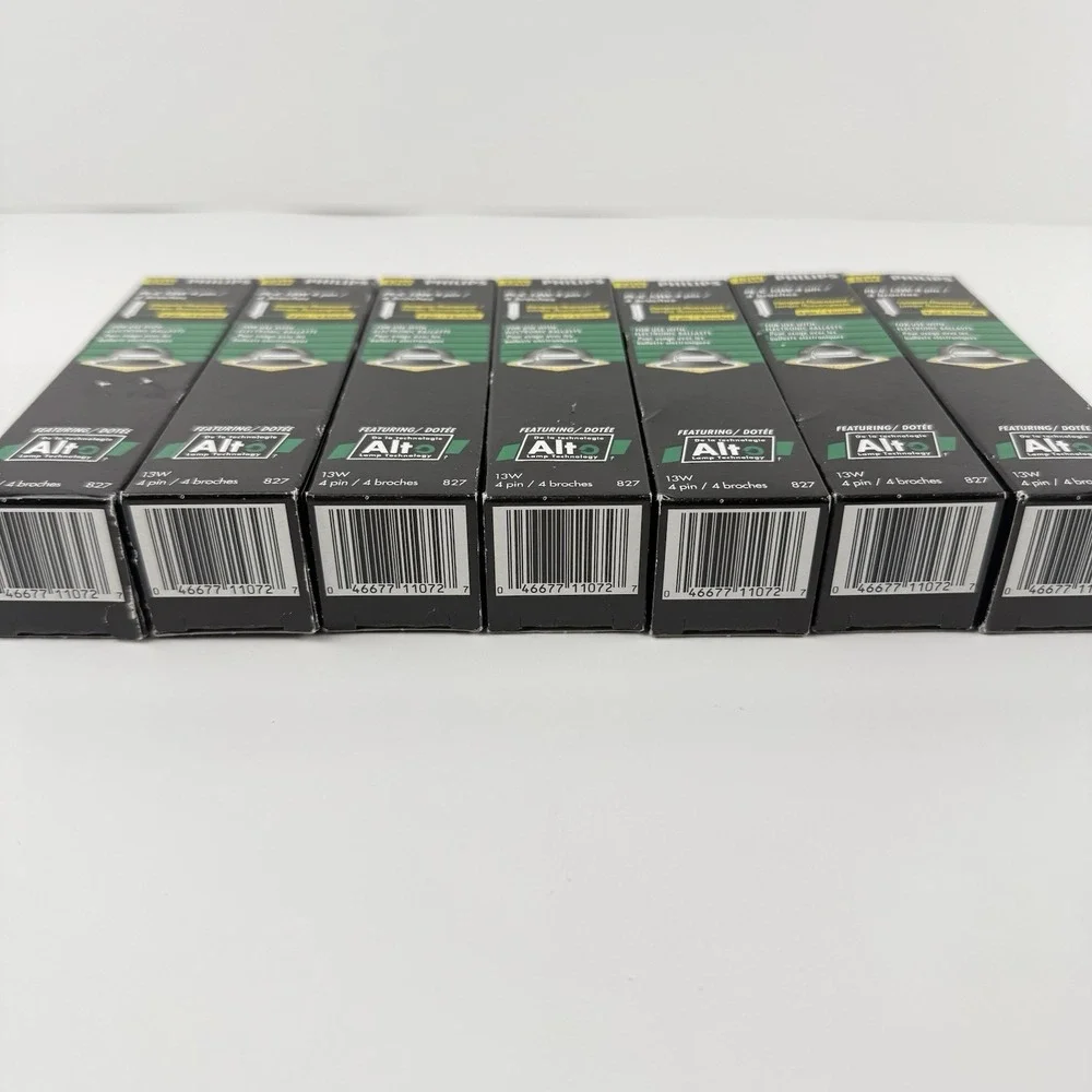 PHILIPS Compact Fluorescent Light Bulbs PL-C 13W 827 4 P Pin ALTO Lot Bundle 7